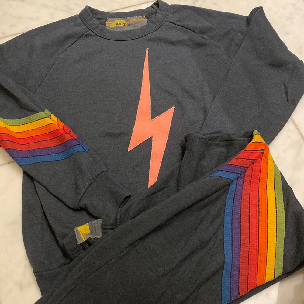 Aviator Nation Bolt+7 stripe sweatsuit